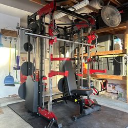 Smith Machine 200 | Adjustable Bench | 245lb Cast Iron Olympic Weights | 7ft Olympic Bar | Fitness | Gym Equipment | FREE DELIVERY/INSTALLATION 🚚 🛠️