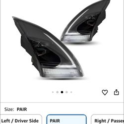 Headlamp Replacement For Volvo 2018-2021 2022 2023 2024 VNL/VNR LED Headlight Assembly | W/Bulbs | Clear Lens | W/LED Control Module | Black | Pair, R