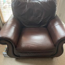 REAL Leather Brown Living Room Chair!