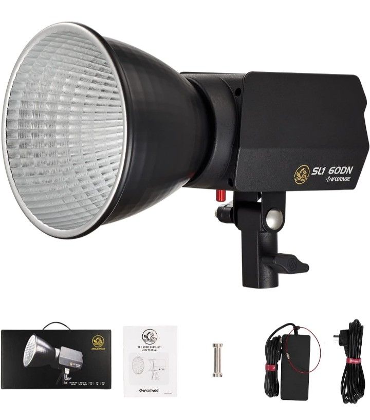 IFOOTAGE Bowens SL1 60DN LED Video Light,70W Continuous LED Lighting with 5600k Daylight,CRI 98+,Brightness 12200lux