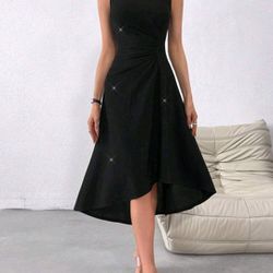 NEW womens Black Sparkly Sleeveless Dress Size 6 Medium 