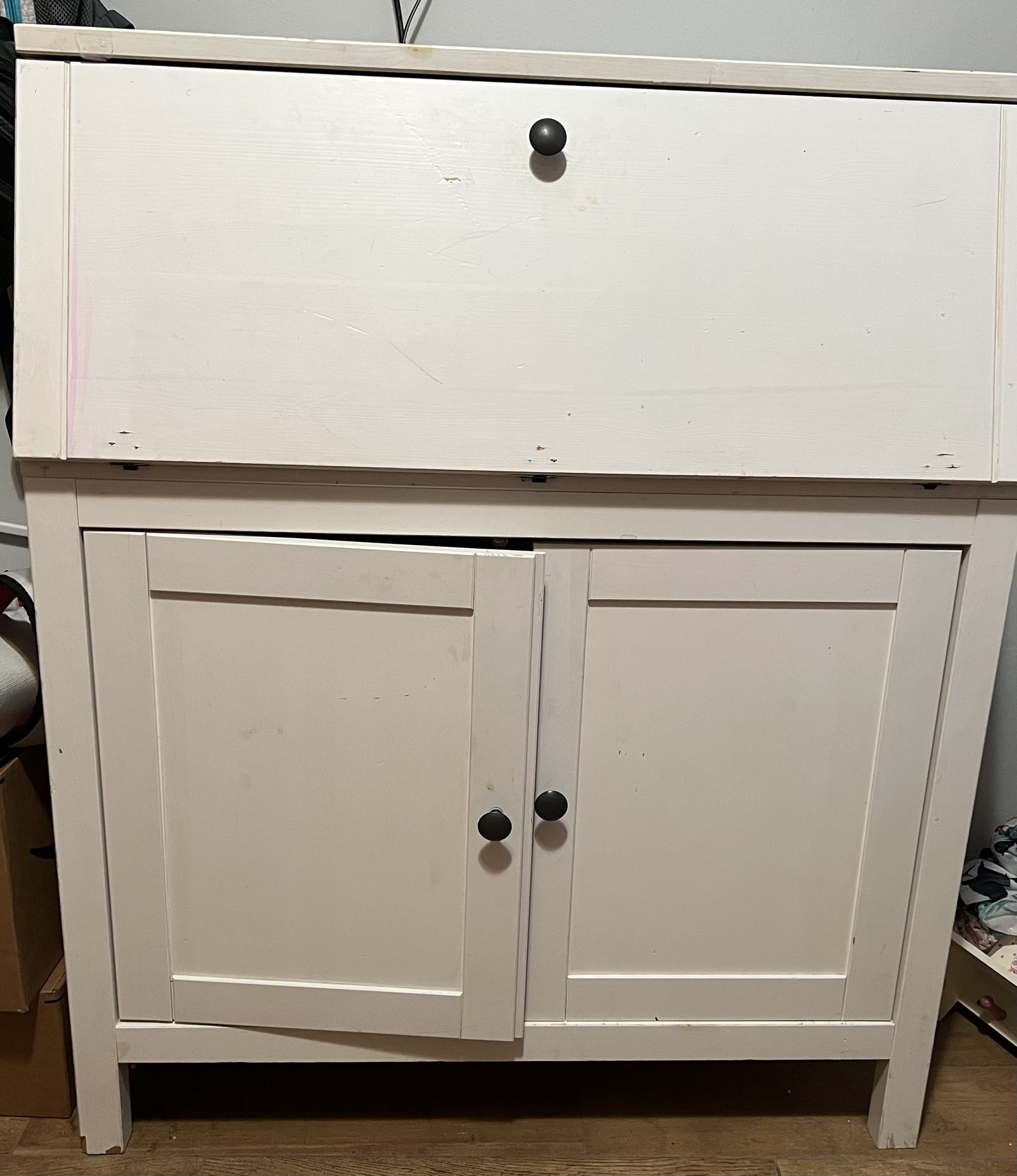 White IKEA Secretary Desk