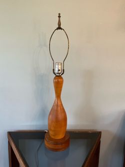 Beautiful Vintage MCM  Wooden Bowling Pin Shape Lamp Base