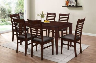 7 Pc Brown Dining set