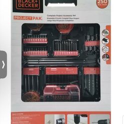 Black + Decker Tool Project Accessory Set BDA90250CC 250 Piece 