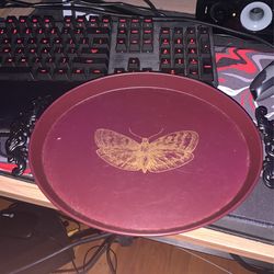 Maroon Moth Metal Tray