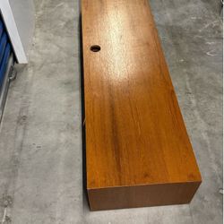 Desk Hutch / Monitor Riser Shelf with Cable Management – Wood Finish