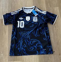 adidas Argentina Lionel Messi #10 Soccer Jersey Black/Blue/White Size M