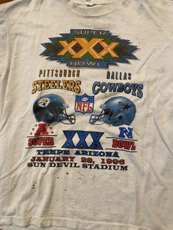 DALLAS COWBOYS VS PITTSBURGH STEELERS SUPER BOWL XXX 1996 T-Shirt Men' –  Fibits