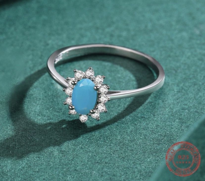 Turquoise Ring S925 Sz 7