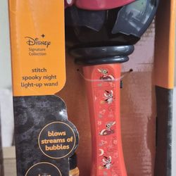 Disney Stitch Spooky Night Light Up Wand And Bubble Maker