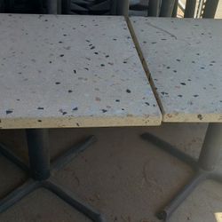 (3) Used 3 X 3 Stone Table Tops With Bases 