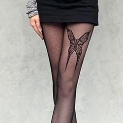 Women'S Butterfly Emo Fishnet Tights, Gothic  Punk  Lolita Witch Goddess Hollow Out , Women's Stockings & Hosiery , clothing clothes yoga pants 