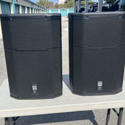 Pair of JBL PRX415M 15 inch Two-Way Stage Monitor and PA Speaker - Black