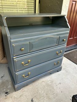 Three Drawer Blue Dresser