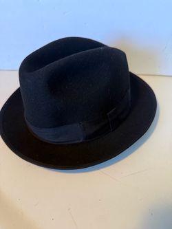Scala Fedora Classico Detroit Hat Fitted Mens Medium Black Fur Felt Lined