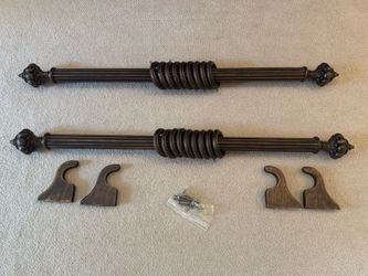 Vintage-style, Fluted Wooden Curtain Rods