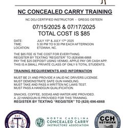 NC CONCEALED CARRY