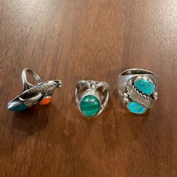 Silver Rings With Turquoise 