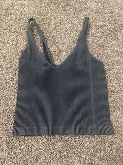 Black ribbed tank