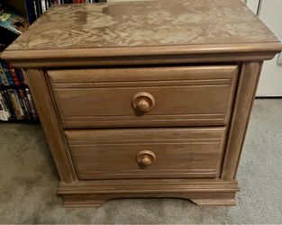 Wooden 2-Drawer Nightstand