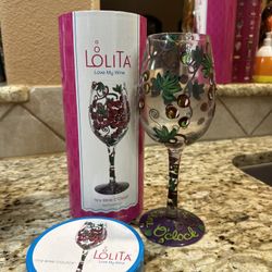 Lolita Hand Painted Glass With Container