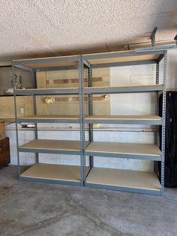 5 Tier Shelving 48 in W x 24 in D American Made Used Heavy Duty Steel Boltless Storage Racks Delivery Available