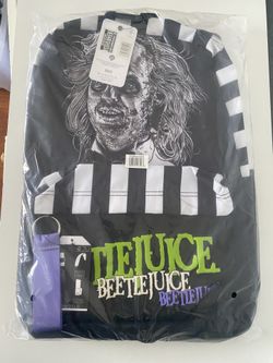 Beetlejuice Movie Striped Backpack - Entertainment Earth Exclusive 17 Inch Bag