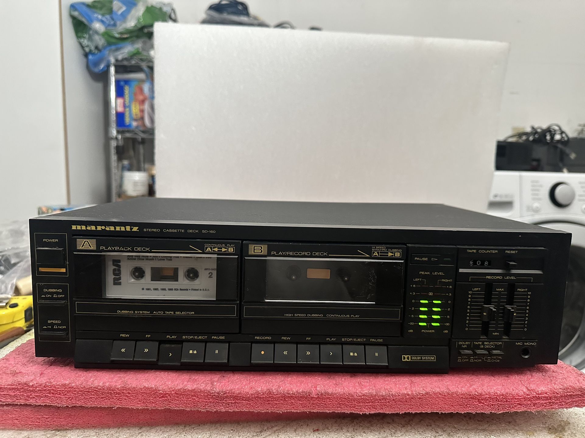 Vintage MARANTZ SD-160 Dual Cassette Deck Player Recorder