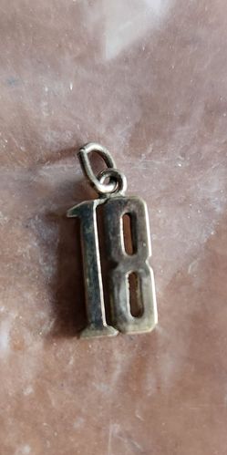 Number 18 Metal Pendant Charm silver