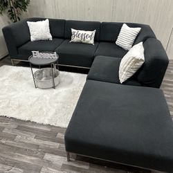 Gray 5 Piece Modular Sectional Couch - Delivery Available 