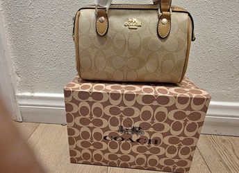 Coach Mini Barrel Bag Gold Signature Canvas