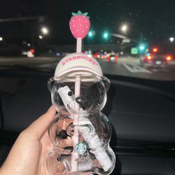 pink starbucks bear cup