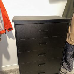  5 Drawer Dresser, Black