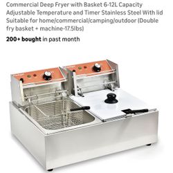 Brand New : Commercial Deep Fryer with Basket 6-12L Capacity