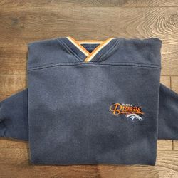 vintage Denver Broncos navy blue size XL sweatshirt, team colors on the collar and cuffs, good condition 