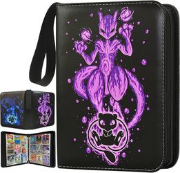 Card Binder Cards Holder 9-Pocket, Trading Binders for Card Games Collection Case Book Fits 900 Cards with 50 Removable Sleeves Display Storage Carryi