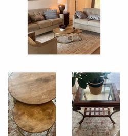 Modern Beige Complete Living Room Set – Excellent Condition
