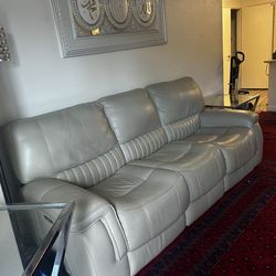 Reclining beige couch
