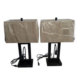 New - Pair of Industrial Modern Style Lamps