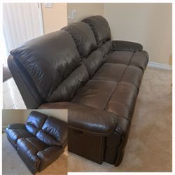 Leather Couch and Love Seat (Recliners)