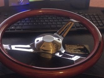 Wood steering wheel with adapter $199 late GM adapter