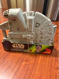 1997 Kenner Star Wars: The Power of the Force Millennium Falcon Carry Case, which includes the exclusive Wedge Antilles 3.75-inch action figure.