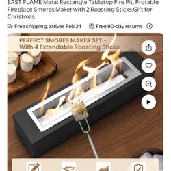 Eastflame New Metal Rectangular Table Fire Pit