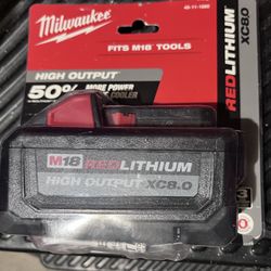Milwaukee 48-11-1880 M18 REDLITHIUM HIGH OUTPUT 18v 8.0 Ah Lithium-Ion Battery 