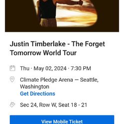 (2)  Justin Timberlake Tickets 5/2