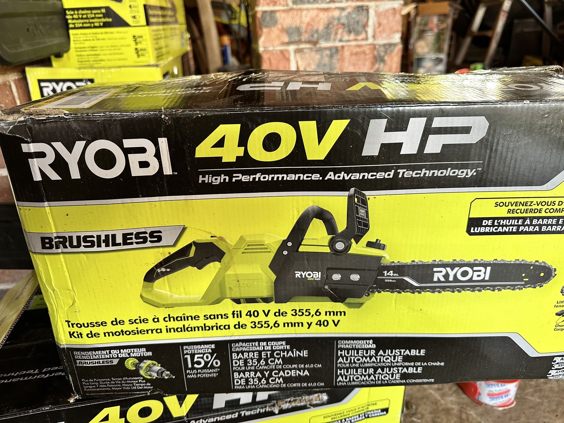 RYOBI 40V HP Brushless 14 in. Battery Chainsaw (Tool Only)