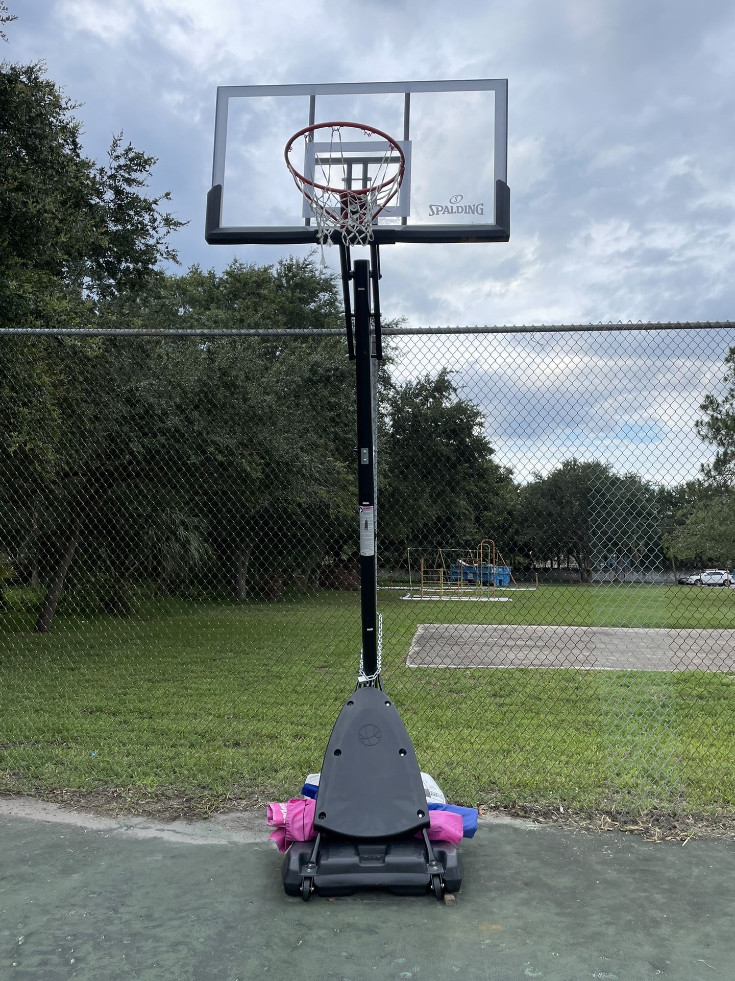 Spalding 54 inch Shatter-proof Polycarbonate Portable Basketball Hoop System