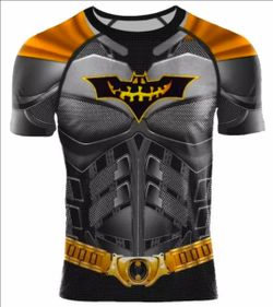 🎃 Halloween Batman 3D Compression Shirt | Spooky Jack-o'-Lantern Cosplay Tee - small