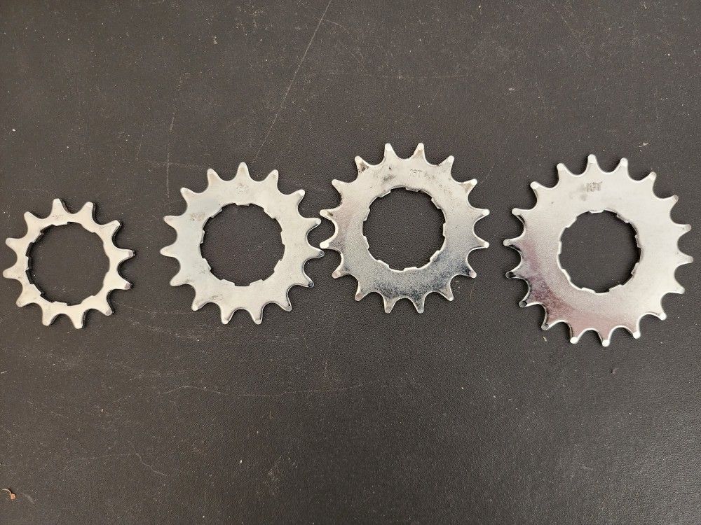 BMX 12, 15, 16, and 18 tooth rear cogs